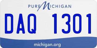 MI license plate DAQ1301