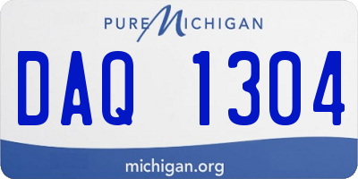 MI license plate DAQ1304