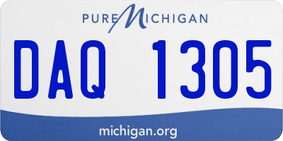 MI license plate DAQ1305