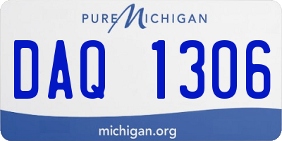 MI license plate DAQ1306