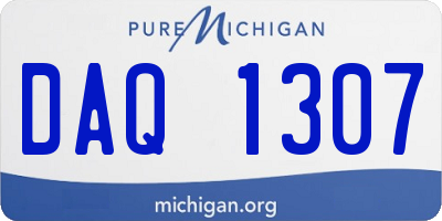 MI license plate DAQ1307