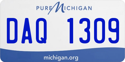 MI license plate DAQ1309