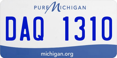 MI license plate DAQ1310