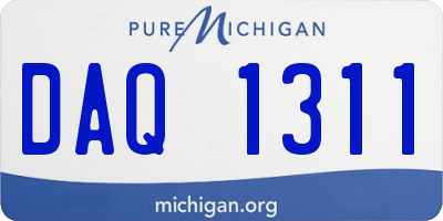 MI license plate DAQ1311