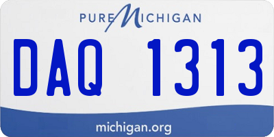 MI license plate DAQ1313