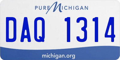 MI license plate DAQ1314