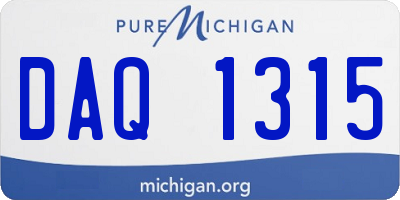 MI license plate DAQ1315