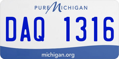 MI license plate DAQ1316