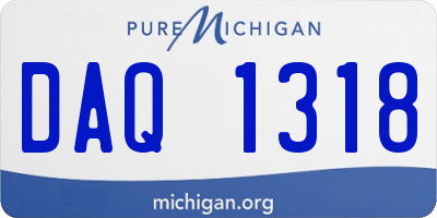 MI license plate DAQ1318
