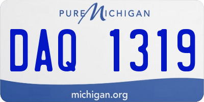 MI license plate DAQ1319