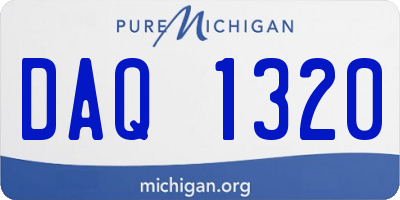 MI license plate DAQ1320