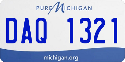 MI license plate DAQ1321