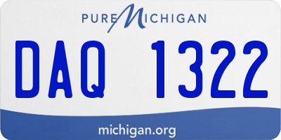 MI license plate DAQ1322