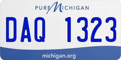 MI license plate DAQ1323