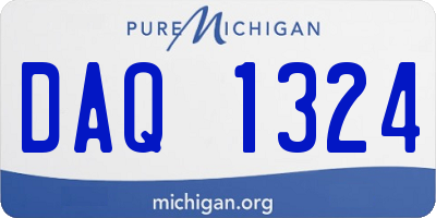 MI license plate DAQ1324