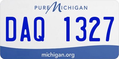 MI license plate DAQ1327