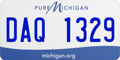 MI license plate DAQ1329
