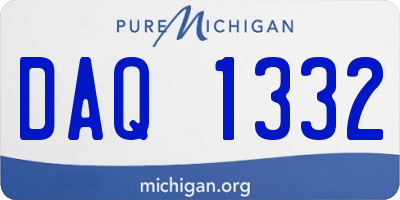 MI license plate DAQ1332