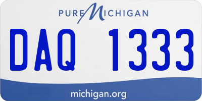 MI license plate DAQ1333