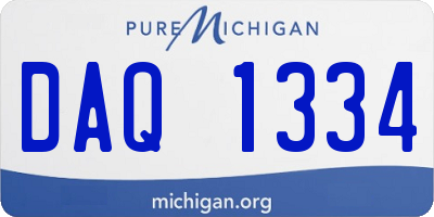 MI license plate DAQ1334