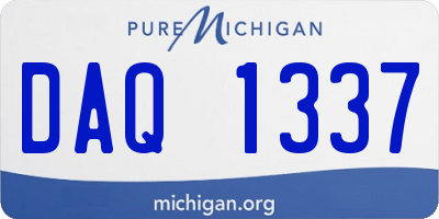 MI license plate DAQ1337