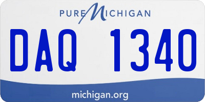 MI license plate DAQ1340
