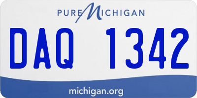 MI license plate DAQ1342