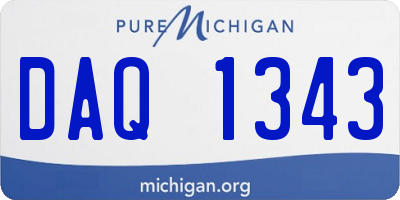 MI license plate DAQ1343