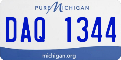 MI license plate DAQ1344