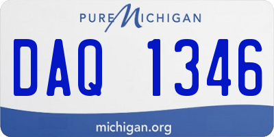 MI license plate DAQ1346
