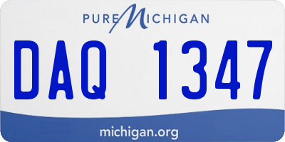 MI license plate DAQ1347