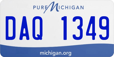 MI license plate DAQ1349