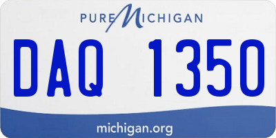 MI license plate DAQ1350