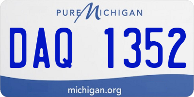 MI license plate DAQ1352