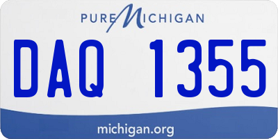 MI license plate DAQ1355