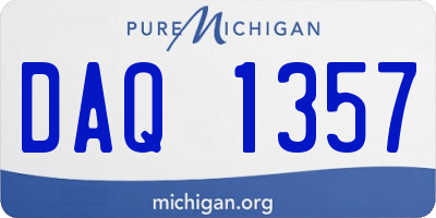 MI license plate DAQ1357