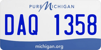 MI license plate DAQ1358