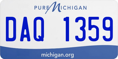 MI license plate DAQ1359