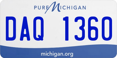 MI license plate DAQ1360