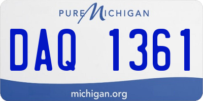 MI license plate DAQ1361