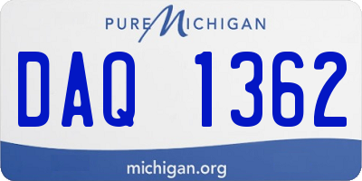 MI license plate DAQ1362