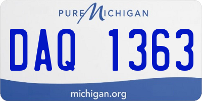 MI license plate DAQ1363