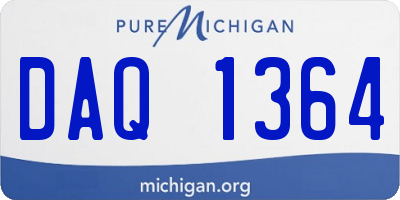 MI license plate DAQ1364