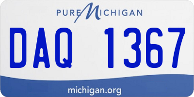 MI license plate DAQ1367