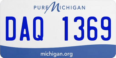 MI license plate DAQ1369