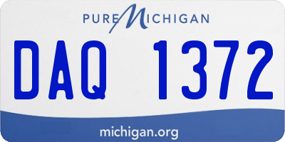 MI license plate DAQ1372