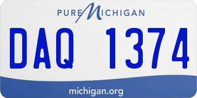 MI license plate DAQ1374
