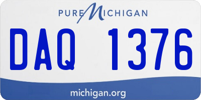 MI license plate DAQ1376