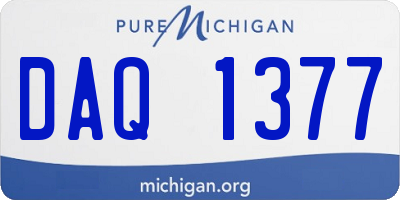 MI license plate DAQ1377