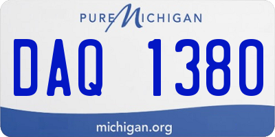 MI license plate DAQ1380